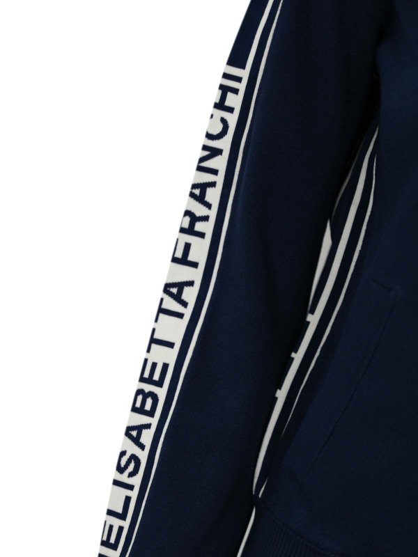 The Best Shops ELISABETTA FRANCHI: cardigan - Cardigan a maglia viscosa con bande di logo