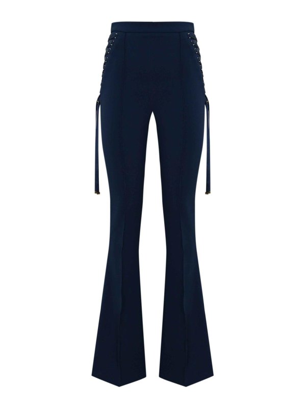 ELISABETTA FRANCHI: カジュアルトラウザー - カジュアルパンツ - ブルー