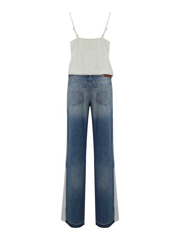 ELISABETTA FRANCHI: tute online - Trompe-Loeil salta in denim e crepe