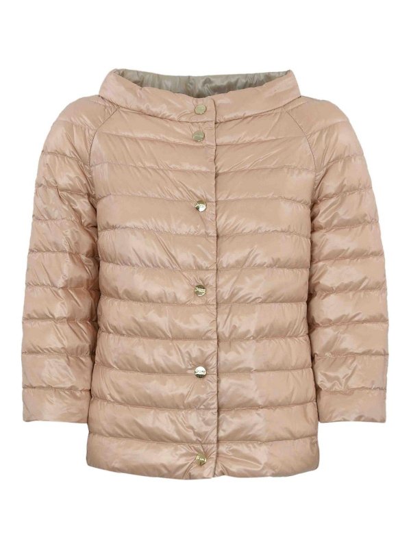 HERNO: padded jackets - Reversible Down Jacket With 3/4 Sleeves