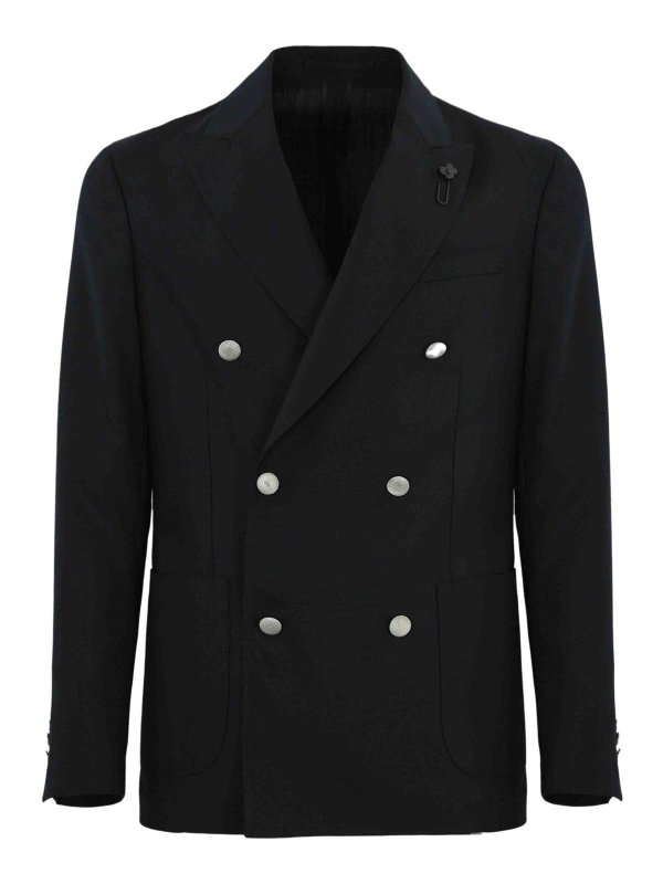 LARDINI: casual jackets - Double-Breasted Wool Jacket