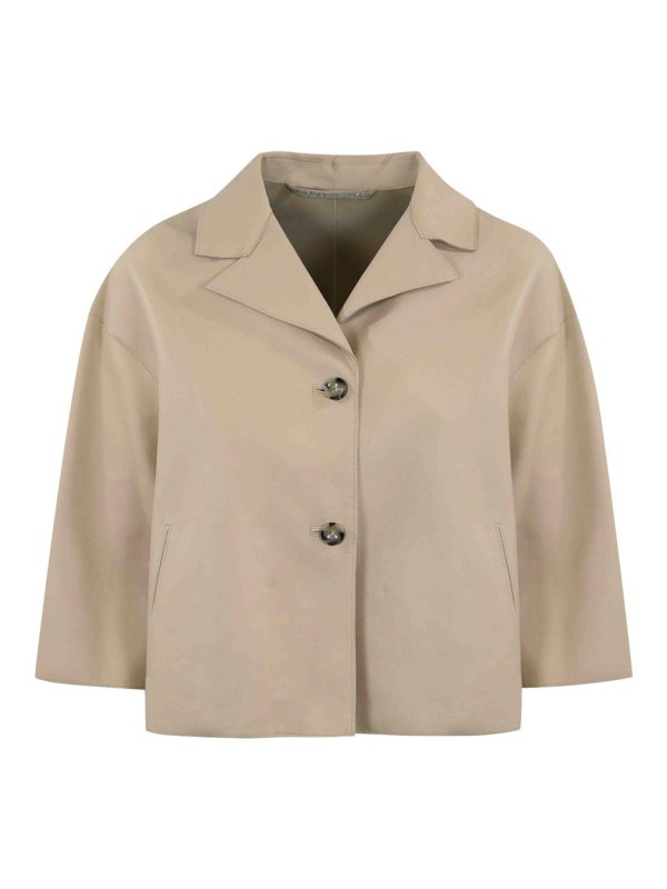 LEATHER AUTHORITY: Vestes en cuir - Blouson En Cuir - Blanc