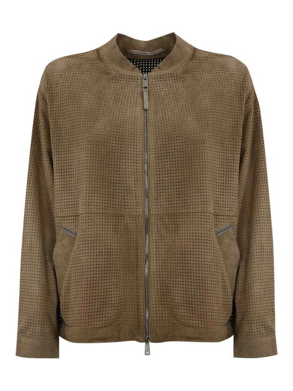 LEATHER AUTHORITY: leather jacket - Perforated Suede Jacket
