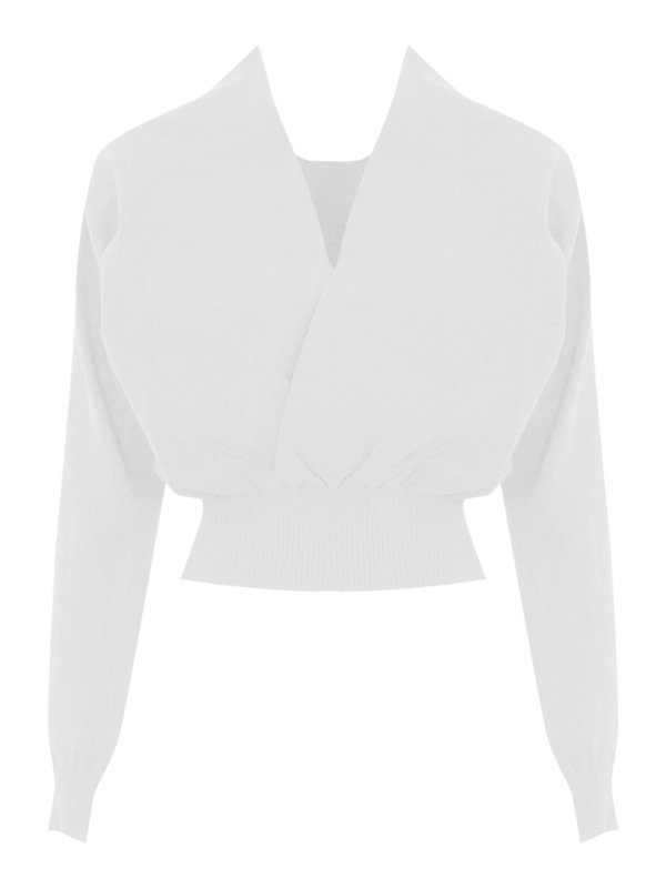 LIVIANA CONTI: Sweatshirts & Sweaters - Crossover Sweater In Technical Nylon