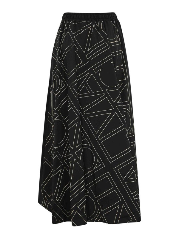 LIVIANA CONTI: Knee length skirts & Midi online - Cotton Skirt With Logo Embroidery