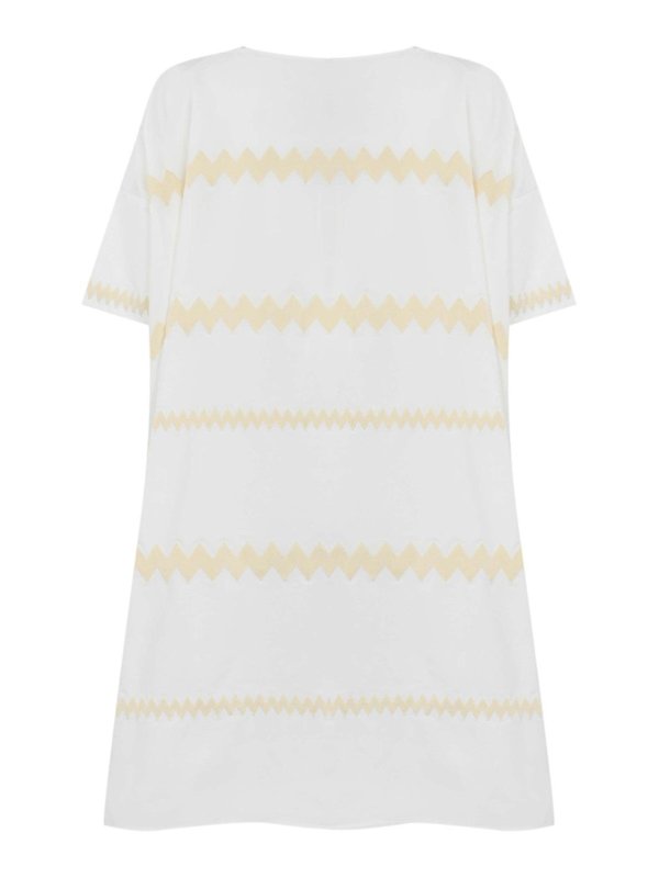 LIVIANA CONTI: abiti al ginocchio online - Vestito con ricamo a zig zag in cotone