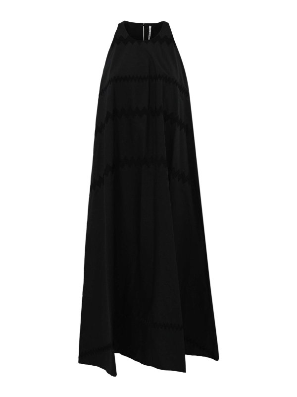 LIVIANA CONTI: knee length dresses - Dress With Zig Zag Embroidery