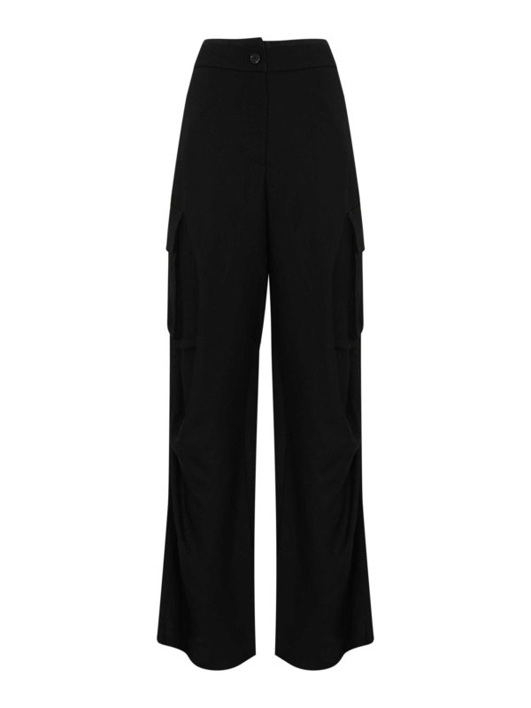 LIVIANA CONTI: カジュアルトラウザー - カジュアルパンツ - 黒