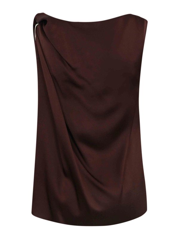 LIVIANA CONTI: blouses online - Knot Shoulder Blouse In Viscose