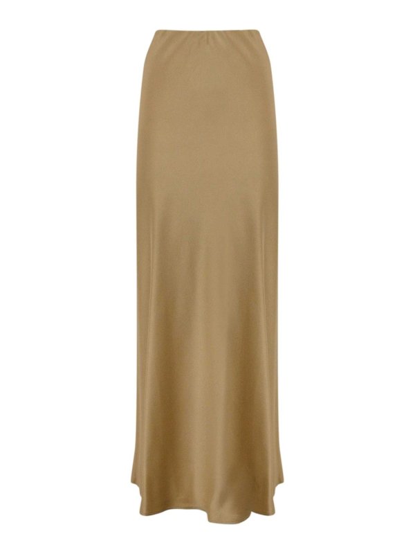 LIVIANA CONTI: Long skirts - Long Satin Skirt