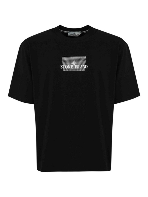 STONE ISLAND: T-shirts - T-Shirt - Schwarz