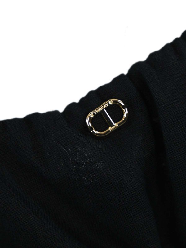 The Best Shops TWINSET: Tops & Tank tops - Linen Top With Metal Oval-T Logo