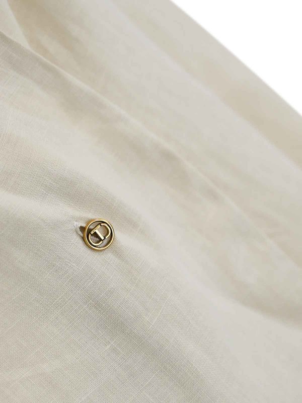 The Best Shops TWINSET: shirts - Linen Shirt With Oval-T Button