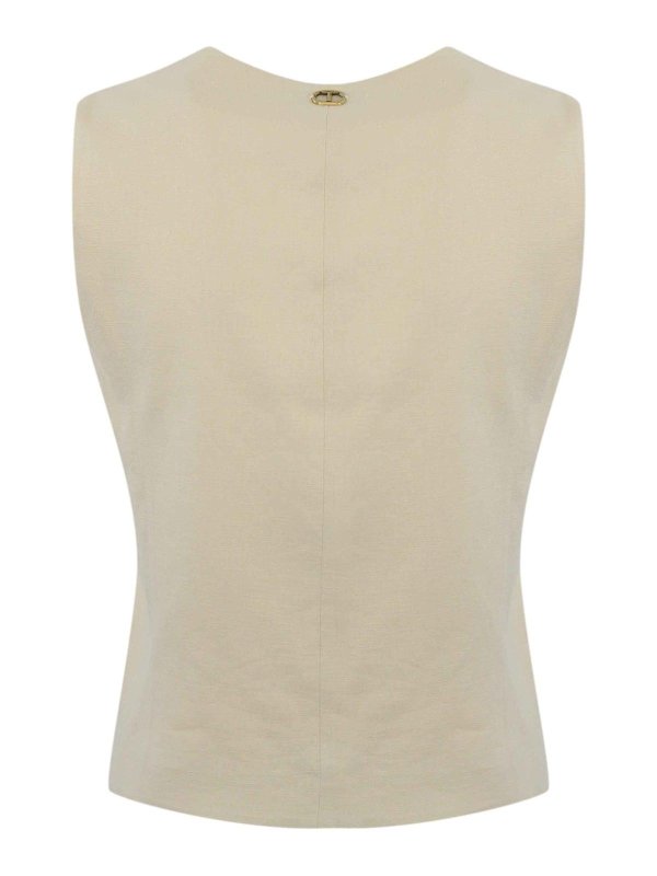 TWINSET: maglieria gilet online - Giubbotto di miscela di lino