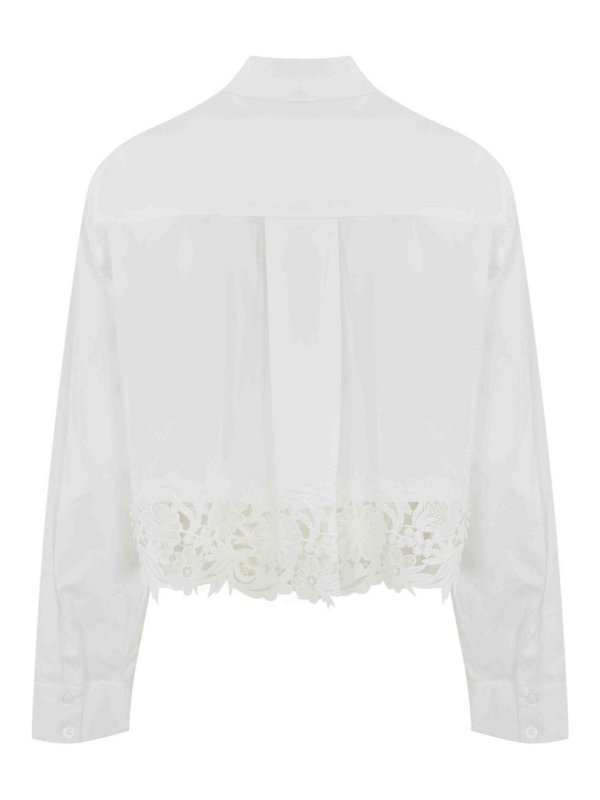 TWINSET: shirts online - Poplin Shirt With Lace