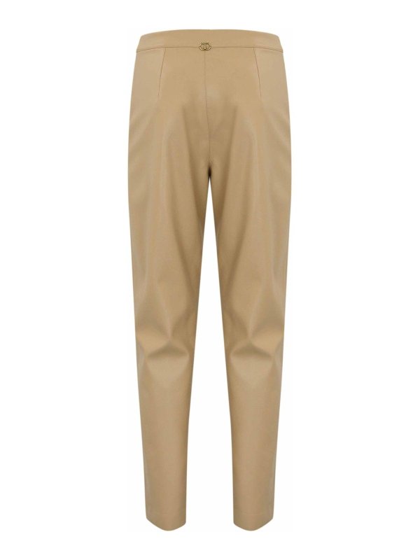 TWINSET: casual trousers online - Straight Nappa Effect Trousers