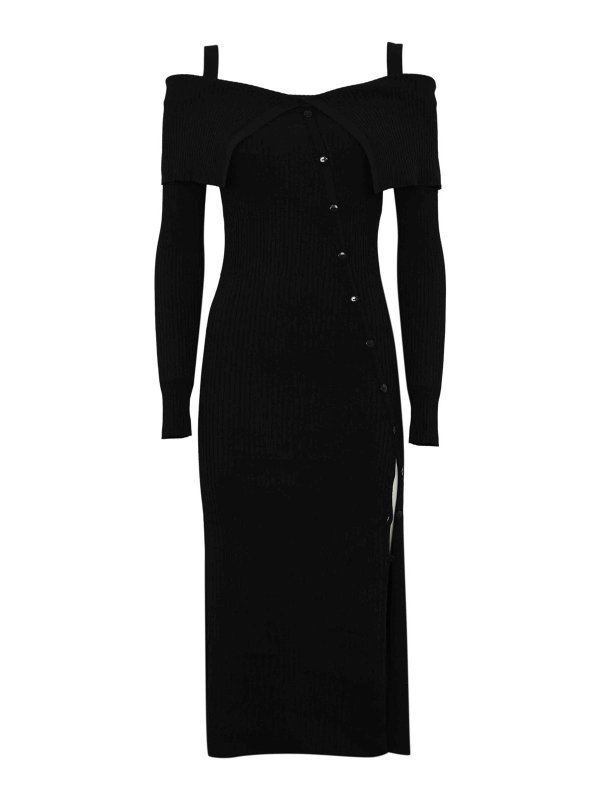 TWINSET: Knielange Kleider - Knielanges Kleid - Schwarz