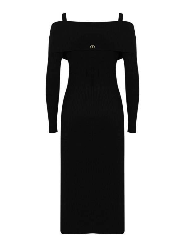 TWINSET: Knielange Kleider online - Knielanges Kleid - Schwarz