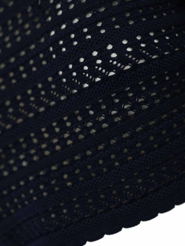 The Best Shops TWINSET: Strickpullover mit Rundhalsausschnitt - Rundhalspullover - Blau