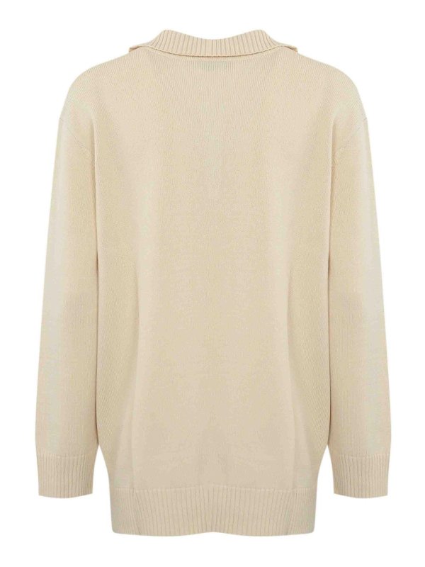 TWINSET: Suéteres con cuello pico online - Suéter Cuello Redondo - Beis