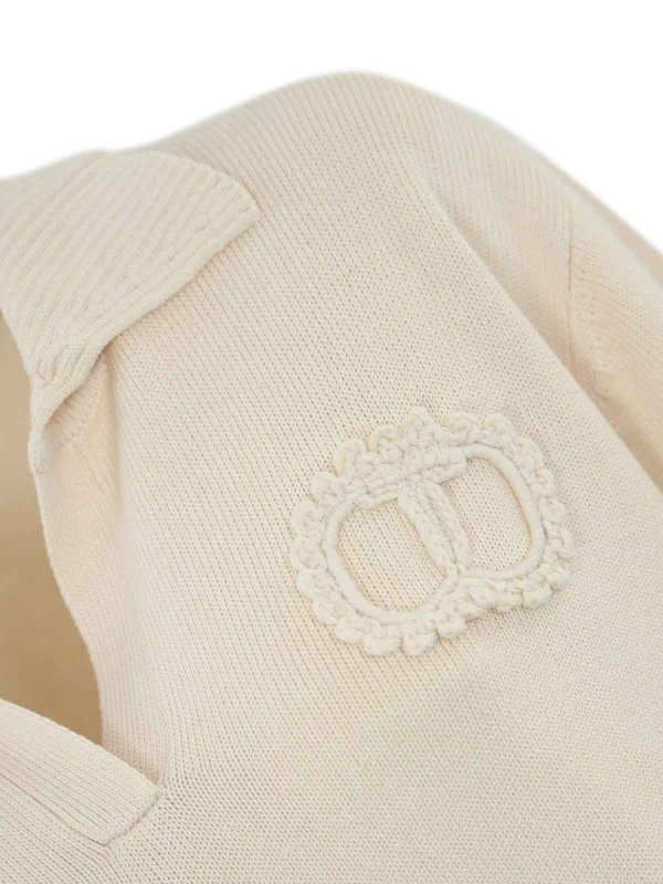 The Best Shops TWINSET: Suéteres con cuello pico - Suéter Cuello Redondo - Beis