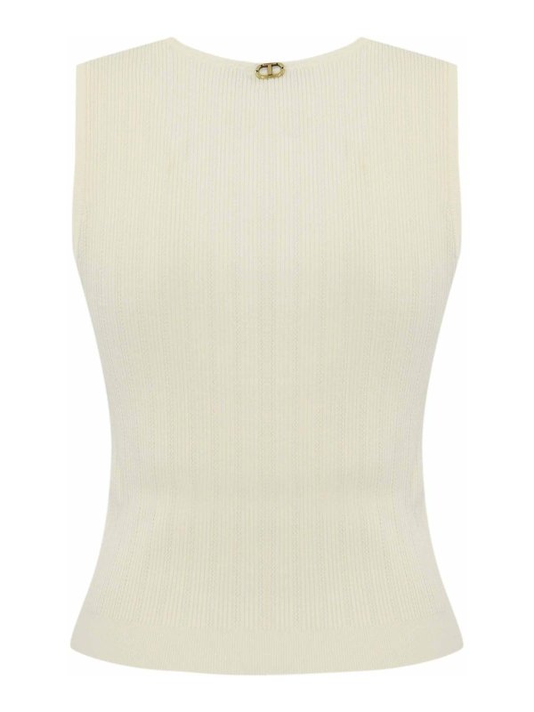 TWINSET: Tops y camisetas sin mangas online - Top - Crema