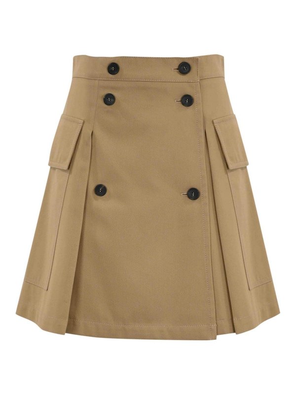 WEEKEND MAX MARA: mini skirts - Zebio Short Skirt In Cotton Gabardine