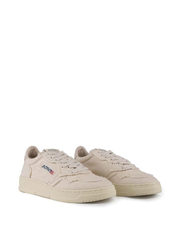 Autry Medalist Low Sneakers In Denim - White - Women | AULWDE15 Autry Medalist Low Sneakers In Denim - White - Women | AULWDE15