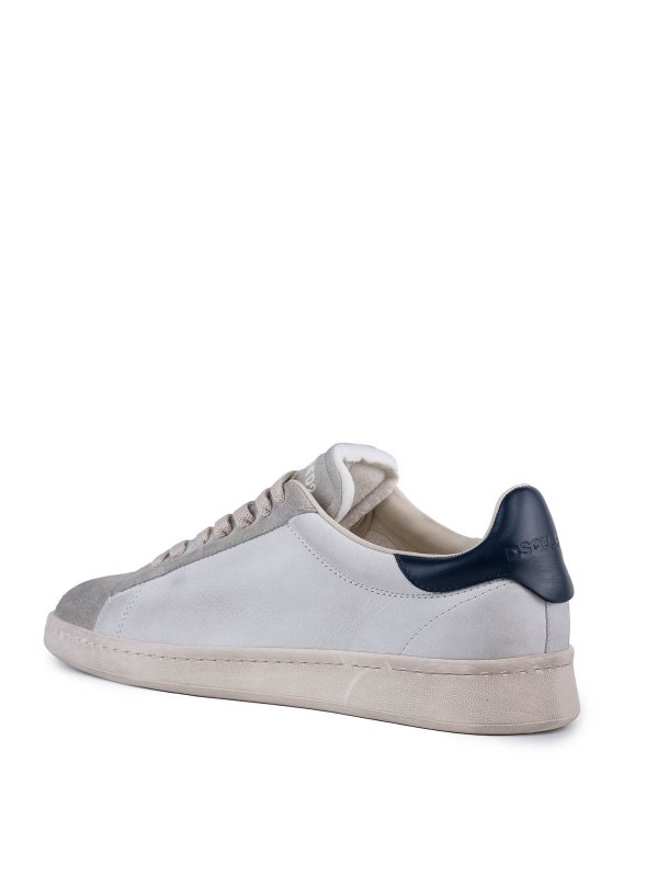 DSQUARED2: trainers online - Dirty Maple Leaf Boxer Leather Sneakers