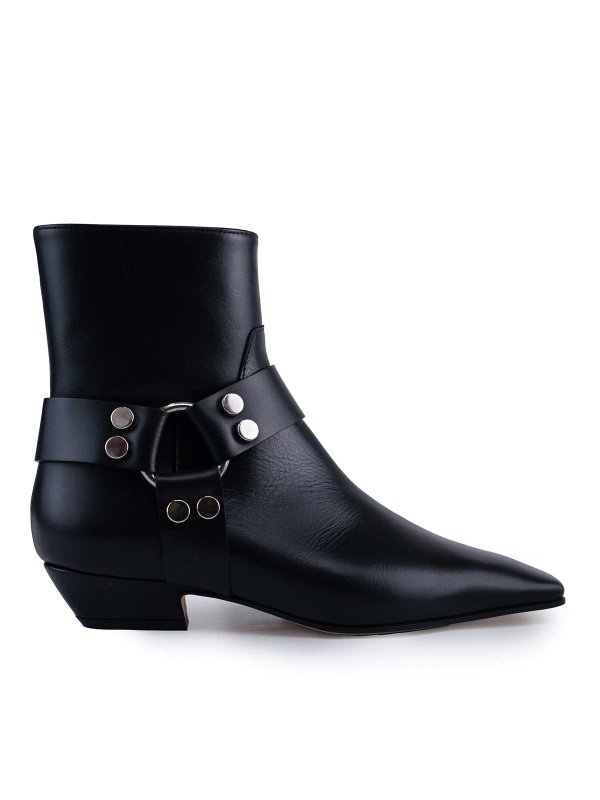 LIVIANA CONTI: ankle boots - Leather Ankle Boot With Buckle