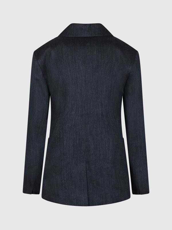 S MAX MARA: blazers online - Denim effect single -breasted jacket