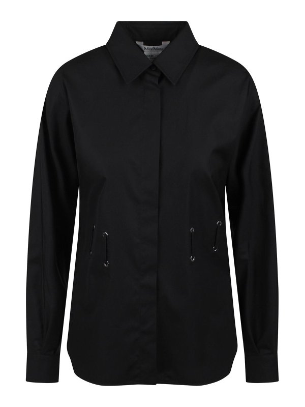 Max Mara: knee length dresses - Popeline shirt with belt