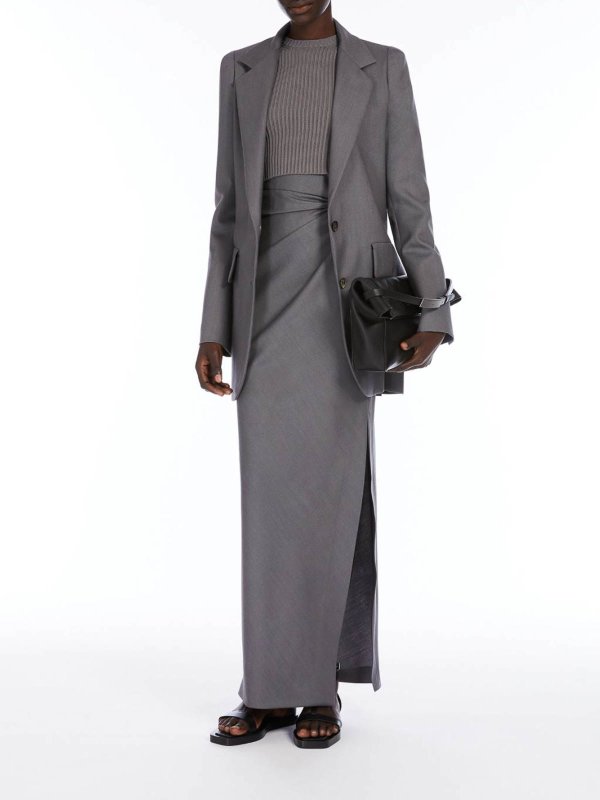 Max Mara: Faldas largas online - Falda Larga - Plata