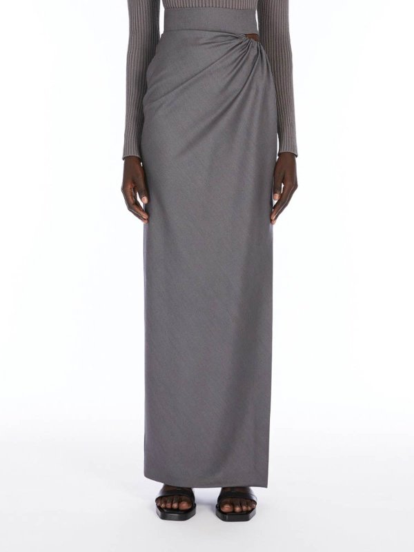 The Best Shops Max Mara: Faldas largas - Falda Larga - Plata