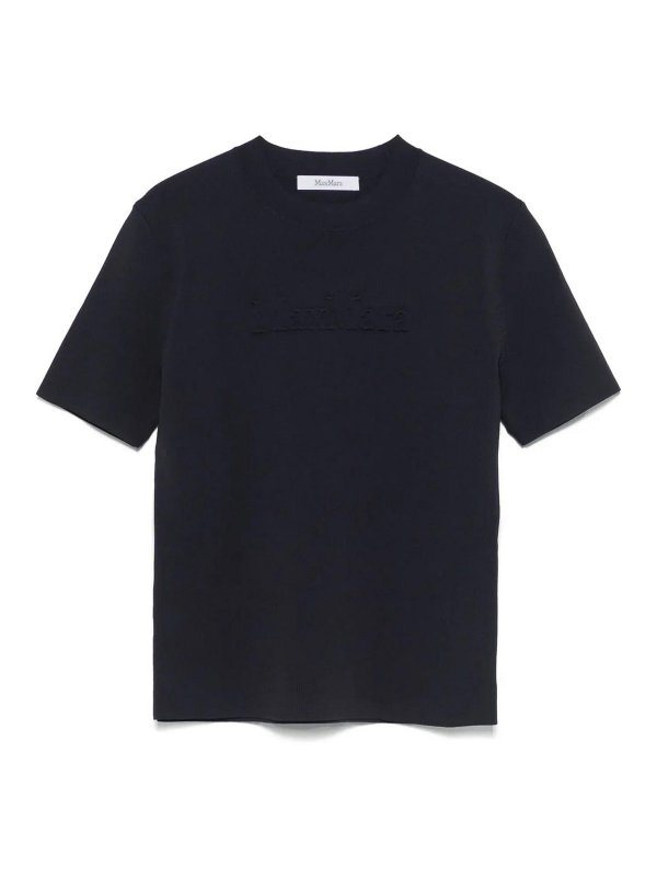 Max Mara: t-shirts - Blue rye t-shirt
