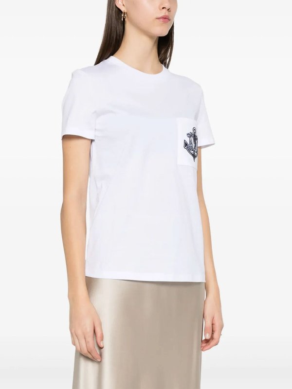 Max Mara: T-shirts online - T-Shirt - Weiß