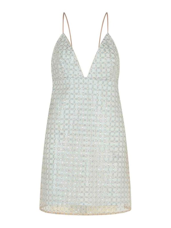 ROTATE Birger Christensen: abiti al ginocchio - Abito in poliestere azzurro in rilievo