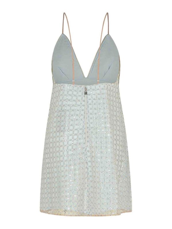 ROTATE Birger Christensen: abiti al ginocchio online - Abito in poliestere azzurro in rilievo