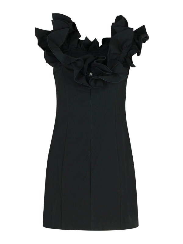 ROTATE Birger Christensen: abiti da cocktail online - Abito di cotone nero mini increspatura