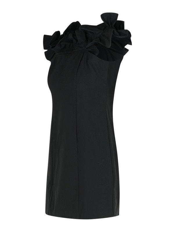 The Best Shops ROTATE Birger Christensen: abiti da cocktail - Abito di cotone nero mini increspatura