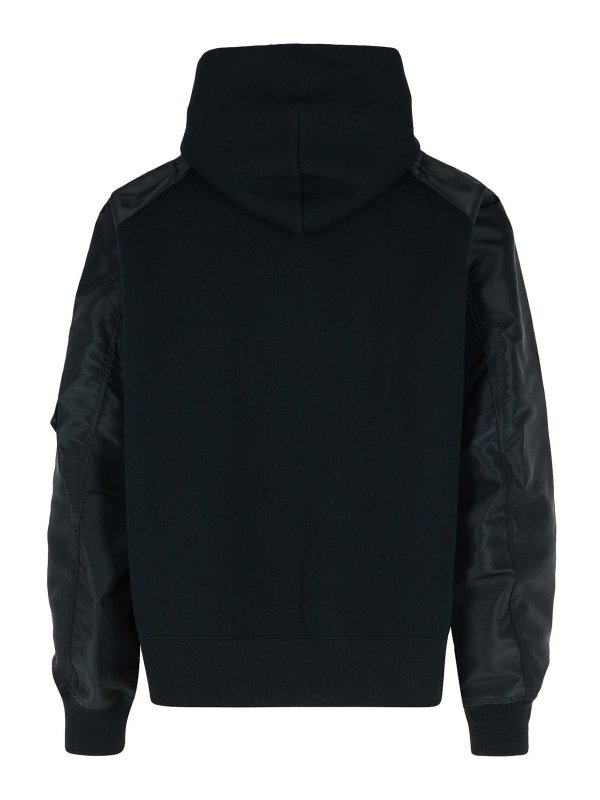 Sacai: Sweatshirts & Sweaters online - Black Cotton Blend Sweatshirt