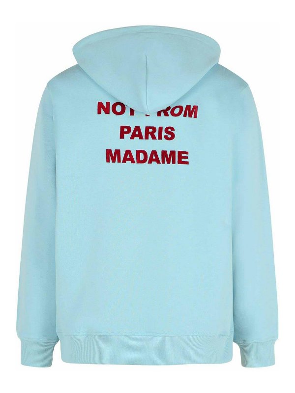 DRÔLE DE MONSIEUR: Sweatshirts & Sweaters online - Slogan Light Blue Cotton Sweatshirt