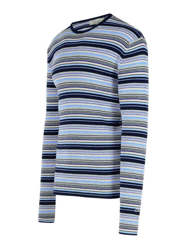 The Best Shops ERL: crew necks - Blue Wool Blend Sweater