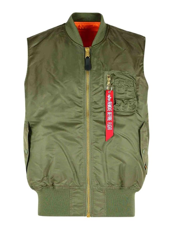 ALPHA INDUSTRIES: Chalecos - Chaleco - Verde