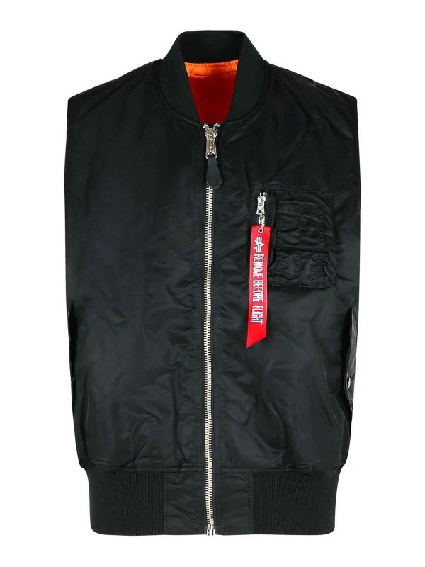 ALPHA INDUSTRIES: vests - Black Nylon Vest