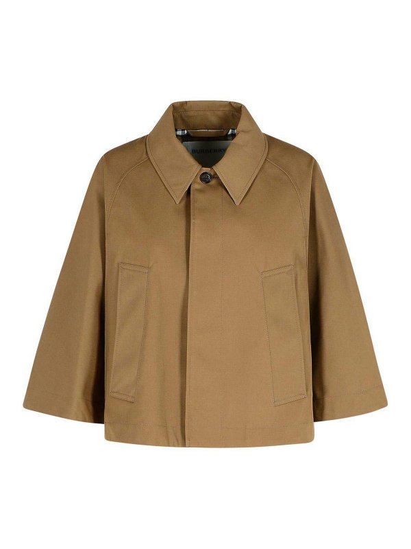 BURBERRY: Abrigos semilargos - Abrigo Midi - Marrón
