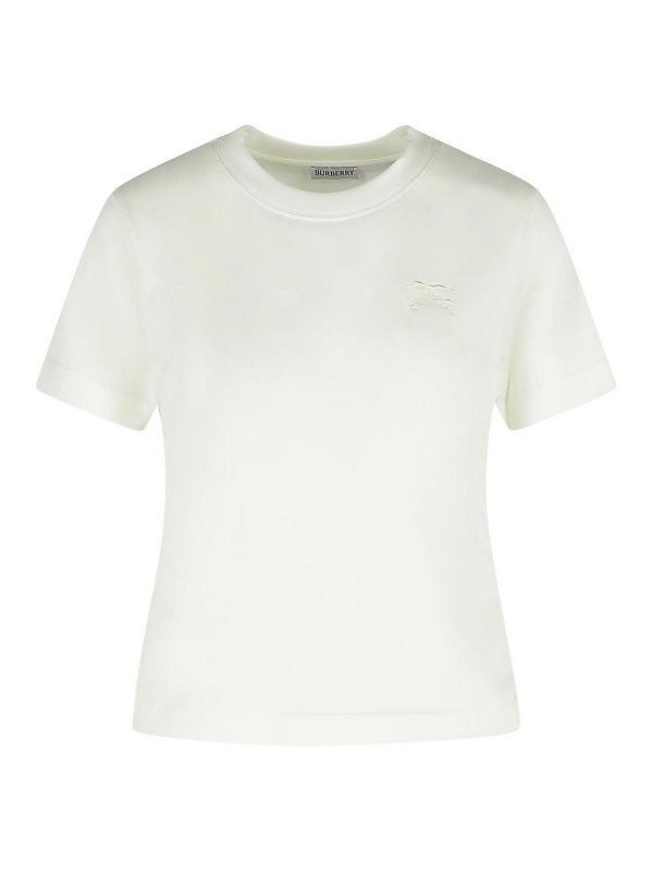BURBERRY: t-shirts - White Cotton T-Shirt