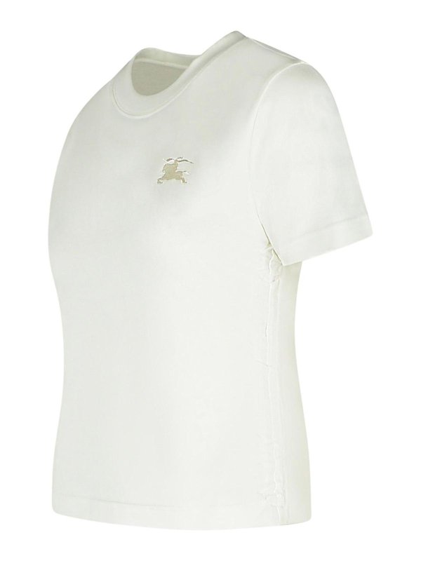 The Best Shops BURBERRY: t-shirts - White Cotton T-Shirt