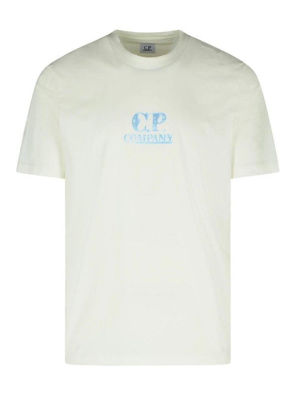 C.P. COMPANY: t-shirt - T-shirt in cotone avorio