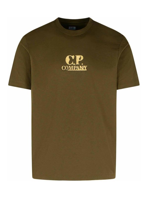 C.P. COMPANY: t-shirt - T-shirt in cotone verde